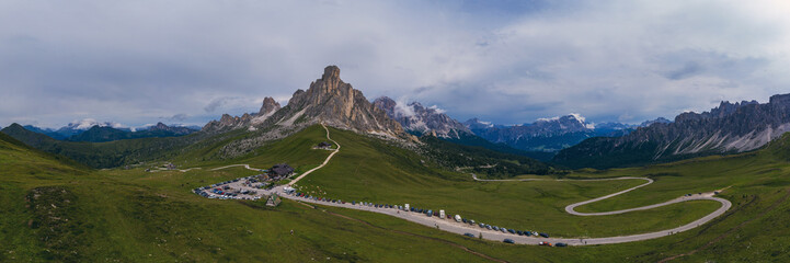 Panoramic view on Giau Pass, South Tyrol