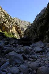 Fototapeta na wymiar Die Felsenschlucht Torrent de Pareis bei Sa Calobra in der Serra de Tramuntana, Mallorca, Balearen, Spanien