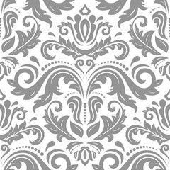 Orient vector classic silver pattern. Seamless abstract background with vintage elements. Orient background. Ornament for wallpaper and packaging