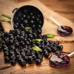 Lollipops made from natural fruits and berries. Healthy food and vegetarian food concepts.
