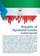 Flag of Equatorial Guinea, Republic of Equatorial Guinea. Template for award design, an official document with the flag of Equatorial Guinea. Bright, colorful vector illustration.