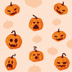 pattern of halloween pumpkins decoration