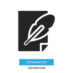 Paper, feather vector icon, simple sign for web site and mobile app.