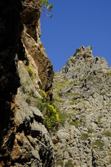 Die Felsenschlucht Torrent de Pareis bei Sa Calobra in der Serra de Tramuntana,  Mallorca, Balearen, Spanien