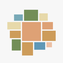 Vector empty collage board eleven frames, photo