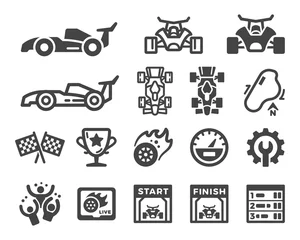 Poster racing and car race icon set,vector and illustration © supanut