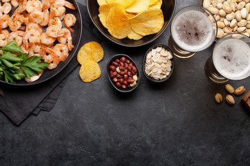 Draft beer and snacks