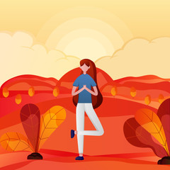 Yoga Tree Poses Illustration