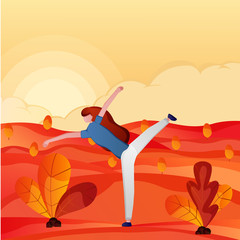 Yoga Warrior Poses Illustration