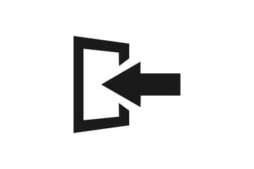 The exit icon. Logout and output, outlet, out symbol. Flat Vector illustration