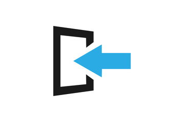 The exit icon. Logout and output, outlet, out symbol. Flat Vector illustration