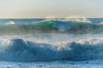 Waves crushing on the Atlantic ocean shore