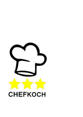 Chefkoch Sterne Koch Logo Icon Symbol Hut Mütze Grafik Vektor