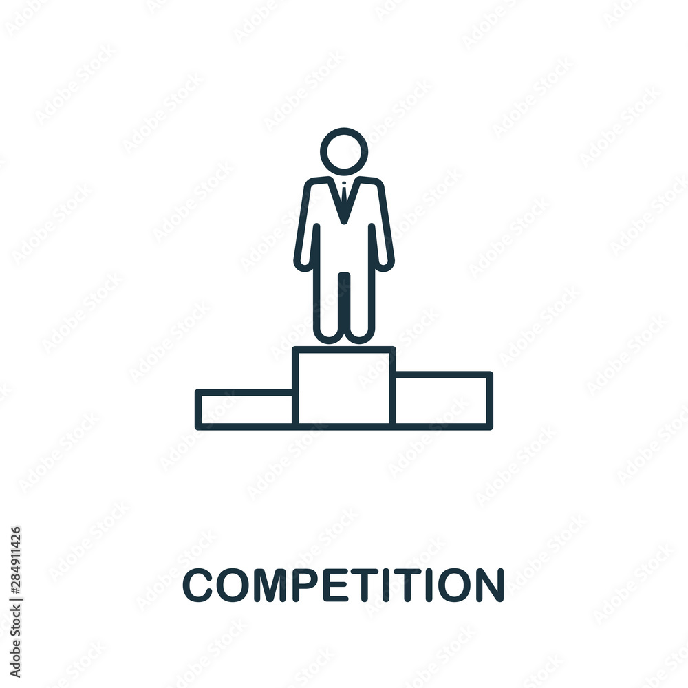 Poster competition outline icon. thin style design from startup icons collection. creativecompetition icon 