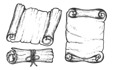 Grunge banners and scrolls set