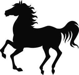 Fototapeta na wymiar Vector illustrations of silhouette of a galloping arab horse