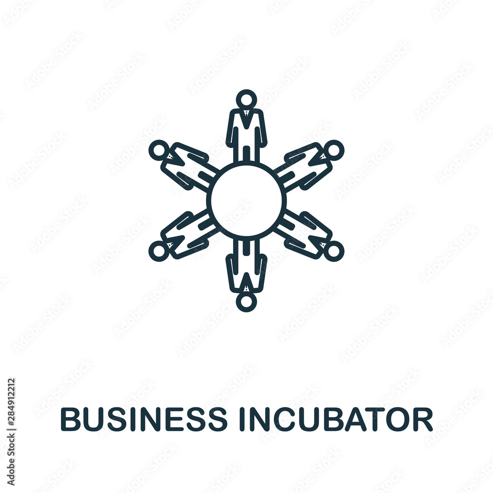 Poster business incubator outline icon. thin style design from startup icons collection. creativebusiness i