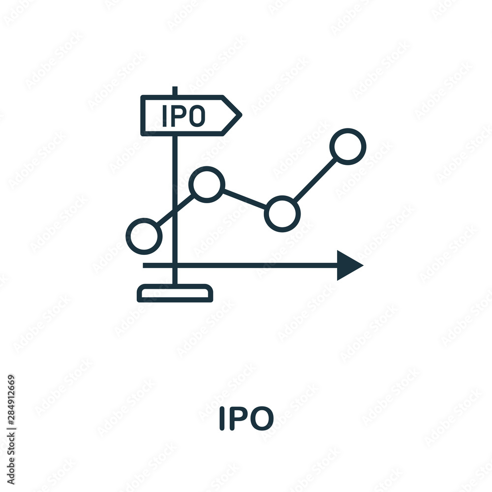Poster ipo outline icon. thin style design from startup icons collection. creativeipo icon for web design, 