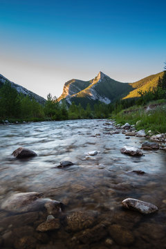 North Fork Of Teton River Near Cave Mountain Campground, Lewis And Clark National Forest, Rocky Mountain Front, Central Montana, USA.