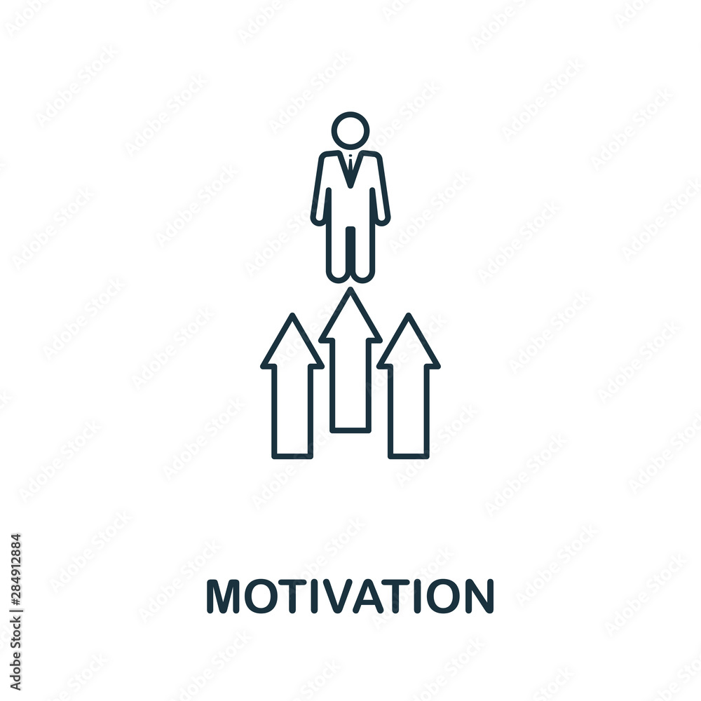 Poster motivation outline icon. thin style design from startup icons collection. creativemotivation icon fo