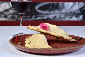 baked Brazilian pastries stuffed with meat and cheese