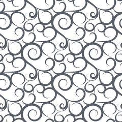 Abstract round background. Black seamless pattern