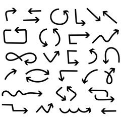 Bold black arrows. Doodle style