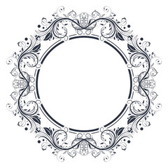 Floral filigree frame. Decorative design element