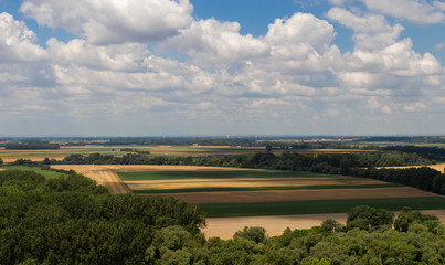 Fototapeta na wymiar Slovakia fields, near Devin castle, Europe. July 14, summer 2019