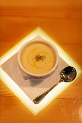 Bowl of New England clam chowder.