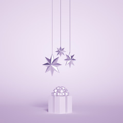 Holiday, christmas, gift, christmas tree background. 3d illustration, 3d rendering.