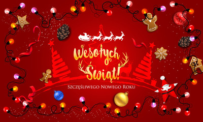 Polish Christmas and Happy New Year greeting card