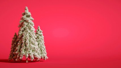 Holiday, christmas, gift, christmas tree background. 3d illustration, 3d rendering.