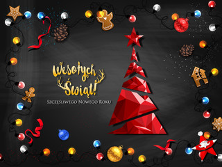 Fototapeta na wymiar Polish Christmas and Happy New Year greeting card