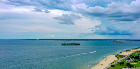 Freighter coming in
