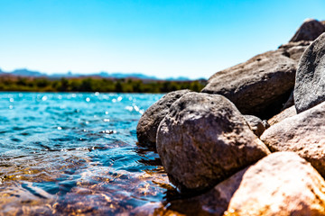 Fototapeta na wymiar Close up of river Rocks at Colorado River 6