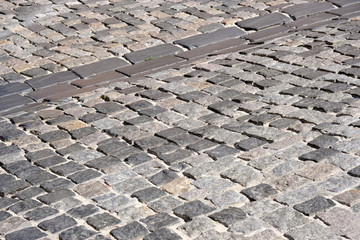 Background of cobblestone pavement