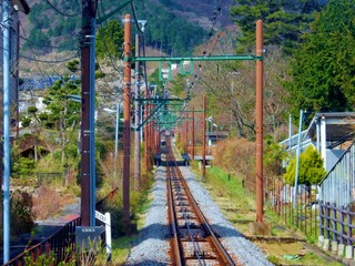 Railway track in Hakone, Japan