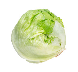 iceberg lettuce, head lettuce cutout on white