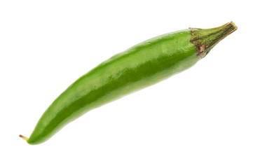 one green chili pepper cutout on white