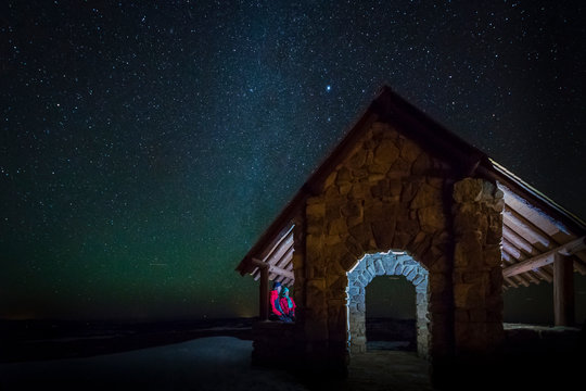 Couple enjoying night at Brian Head