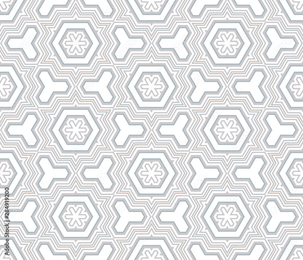 Poster abstract seamless pattern of many shapes. vector kaleidoscope.