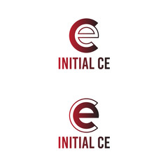 vector illustration initial letter c and e icon logo modern design