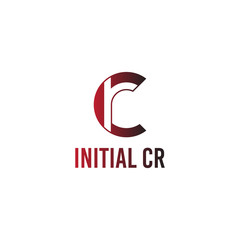 vector illustration initial letter c and r icon logo modern design