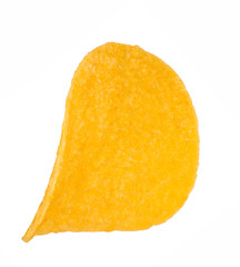 potato chips on white background close-up