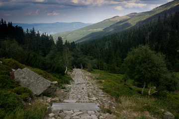 Fototapeta premium in the Cirque Dolina Lomniczki in the Karkonosze/Krkonosze / Giant Mountains in Poland