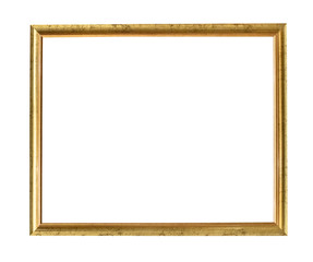 old narrow simple wooden painting frame cutout