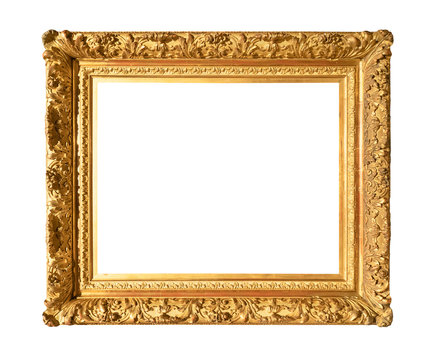 old wide baroque painting frame cutout