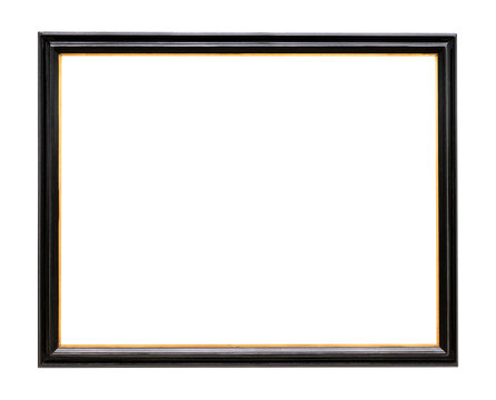 old narrow wooden picture frame painted in black
