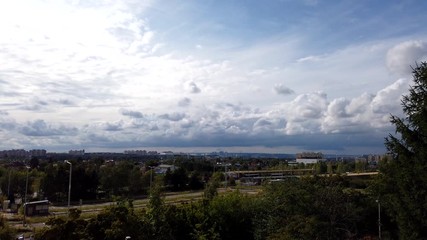 prague timelapse. cityscape timelapse in summer with clouds